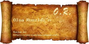Olsa Ruszlán névjegykártya